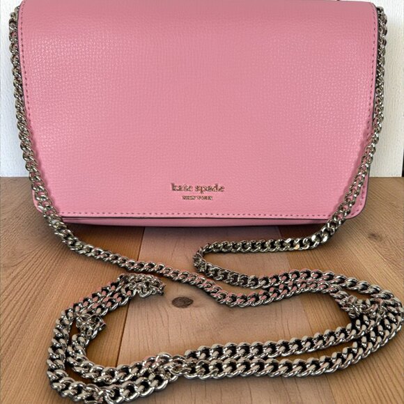 Kate Spade Sylvia Chain Wallet Crossbody "Rococo Pink" - Picture 13 of 13